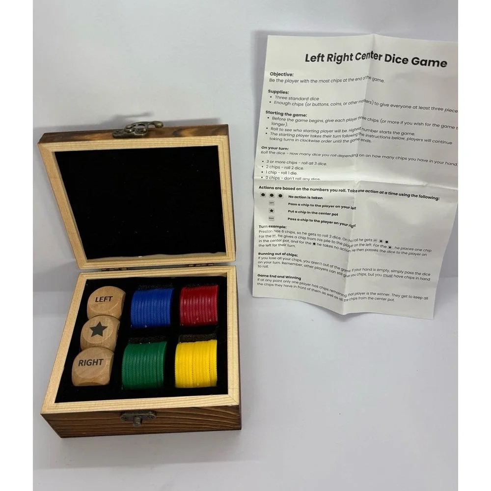 NEW fun left right center roll dice family & friends game. See pics for details